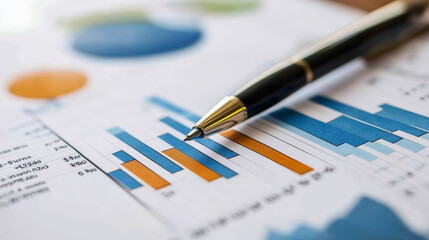 Fototapeta premium Data-Driven Success: Visualizing Growth with Business Graphs and Charts