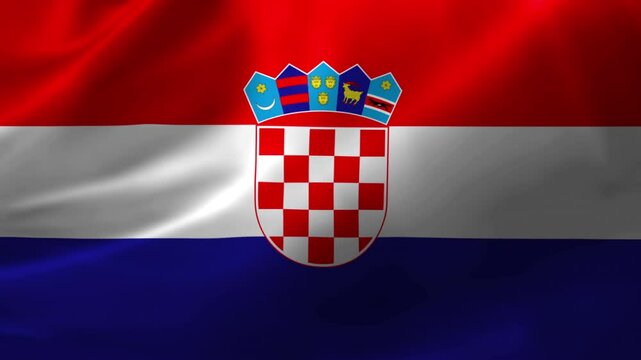 Croatian flag swaying in motion