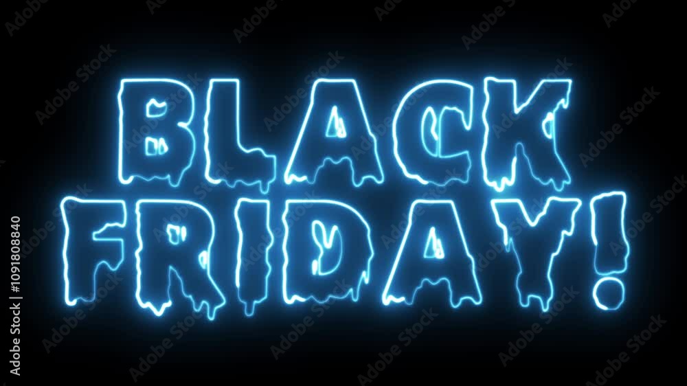 Poster black friday neon sign. black friday text font with neon light. luminous and shimmering haze inside 