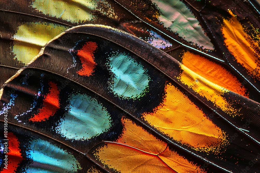 Poster the mesmerizing patterns and colors of butterfly wings reveal intricate details and textures, highli