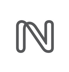Stylish N letter Line logo Vector Symbol Design