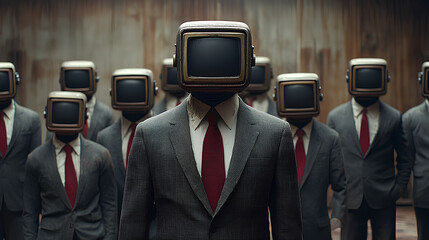 TV Head Figures: Symbolizing Mind Control and Media Influence