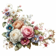 decorative 3D style flower image on white background