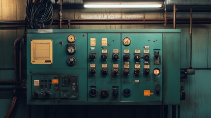 Industrial Control Panel with Gauges and Switches