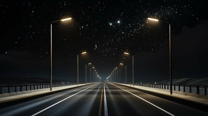 Empty express lane on highway during off-peak hours, symbolizing efficiency and opportunity in a calm, uncluttered environment.