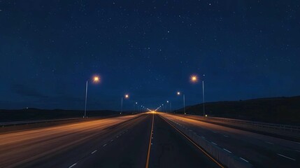 Empty express lane on highway during off-peak hours, symbolizing efficiency and opportunity in a calm, uncluttered environment.