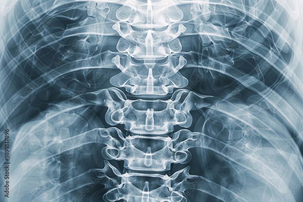 Poster a clear depiction of the human spine and vertebrae is presented, emphasizing the structure and align