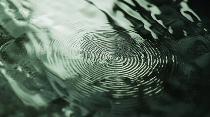 Concentric ripples on dark water surface.