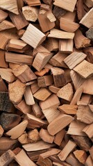 Fototapeta premium Natural wood chips and sawdust create a rustic backdrop for creative product presentations in e-commerce settings