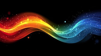 Abstract Background with Dynamic Waves of Red and Blue Light