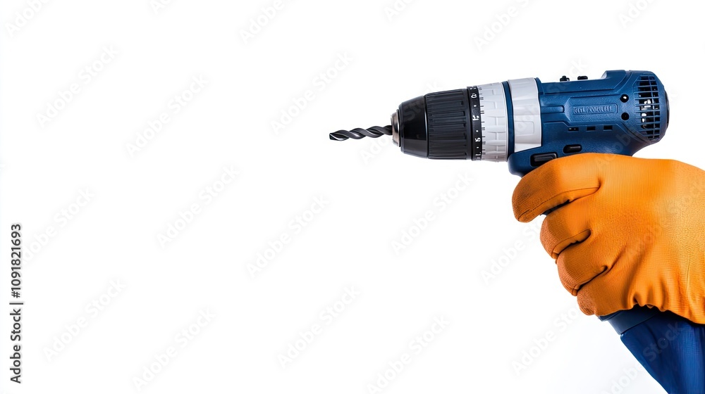 Poster skilled carpenter works with power tools to create precise furniture in a bright and clean environme