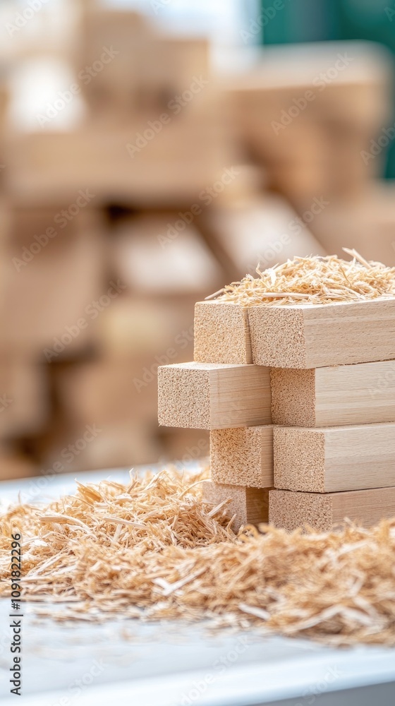 Poster crafting with precision and creativity in a woodworking workshop filled with shavings and blocks