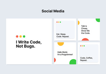 Social media template, social media presentation, example of art for social media.