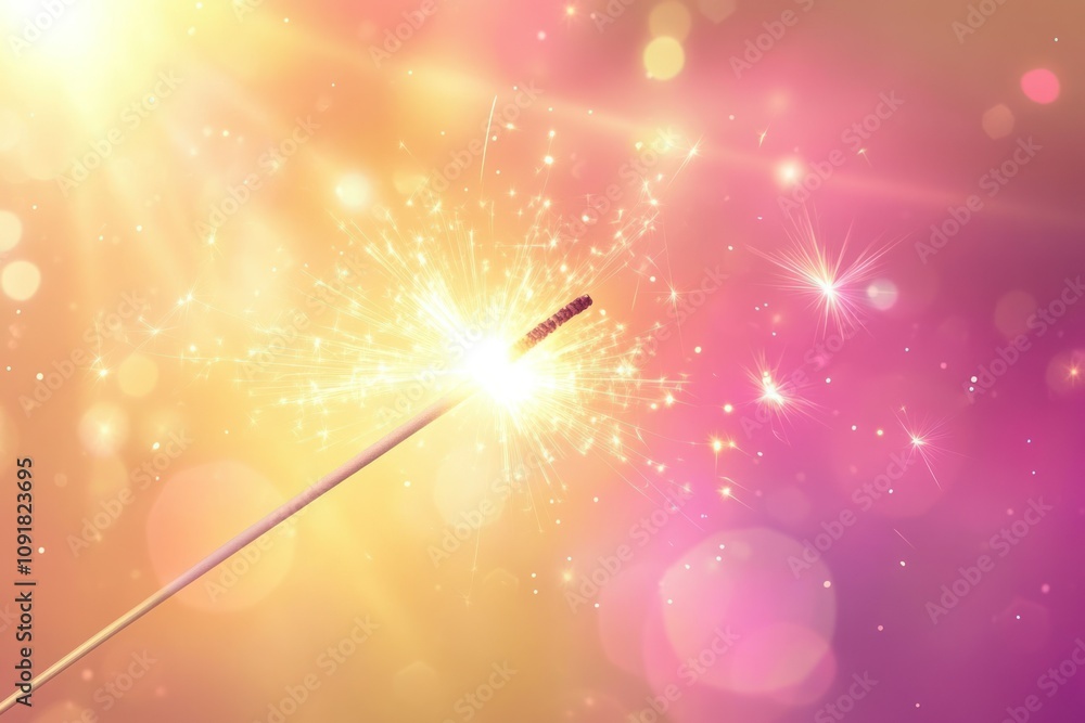 Aufkleber sparkling light burst in soft gradient background