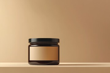 Modern Glass Jar on Simple Background