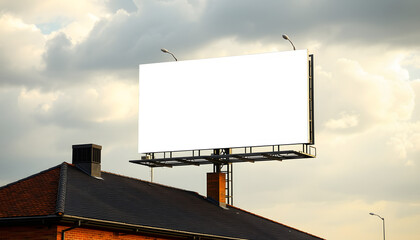 Obraz premium Large Billboard On Rooftop isolated with white highlights, png