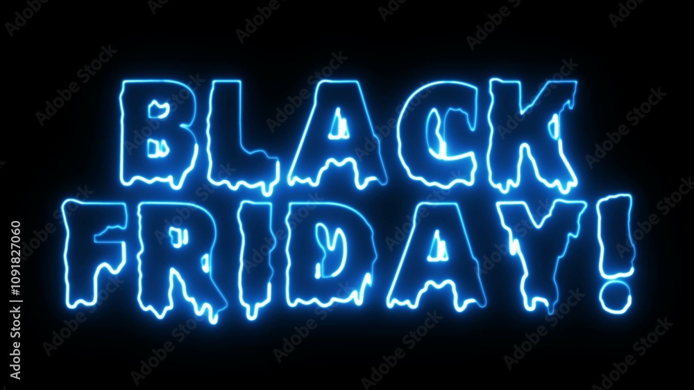 Poster black friday neon sign. black friday text font with neon light. luminous and shimmering haze inside 