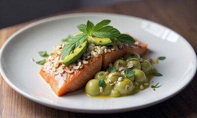 Almond-Crusted Salmon with Avocado