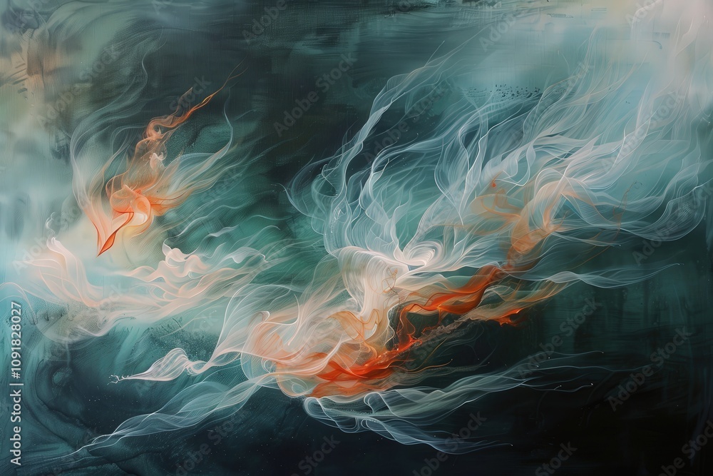 Aufkleber colorful abstract swirling patterns evoke a sense of motion and tranquility in a contemporary art pi