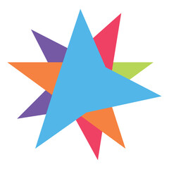 Colorful stylized geometric Christmas star