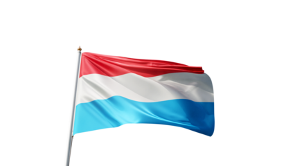 Flag of luxembourg with no background, transparent png, flag on a flag pole waving in the wind, national symbol of luxembourg, country in europe, picture of a flag