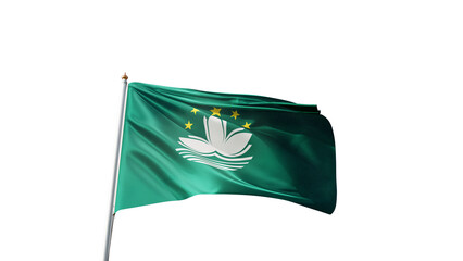 Flag of macau with no background, transparent png, flag on a flag pole waving in the wind, national symbol of macau, country in asia, picture of a flag