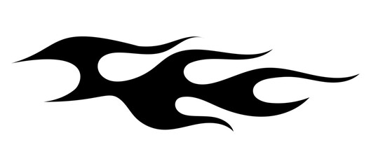 Tribal flame silhouette motorcycle and car decal. vector graphic