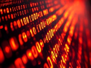 Abstract matrix red background