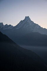 Mount Fishtail before sunrise viiewed from tadapani, Nepal