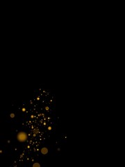 Obraz premium Radiant gold particles twinkle in a mesmerizing display against a dark background, elegant, abstract