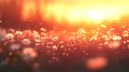Fototapeta premium sunrise meadow field