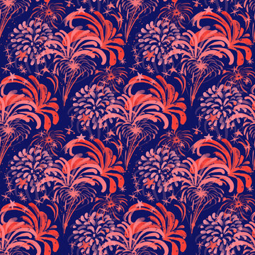 Colorful fireworks repeat background