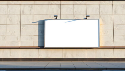 Blank billboard or advertising poster on the building wall mock up, for advertisement concept background isolated with white highlights, png