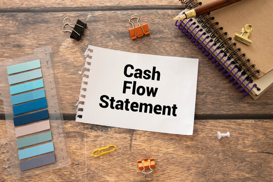 Short word english letter with text cash flow statement on a