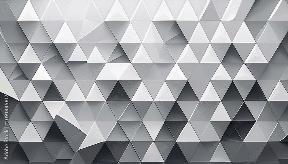 Poster abstract geometric background with grey and white color tone triangle shapes.