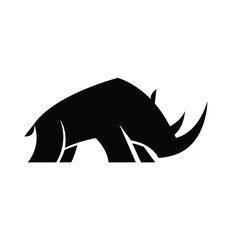 Creative black rhinoceros collection logo design vector symbol illustration stock