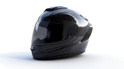 Fototapeta premium A sleek black motorcycle helmet designed for safety and performance.