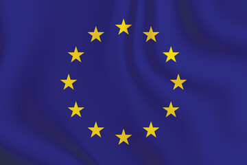 Flag of European Union. EU national symbol in official colors. Template icon. Abstract vector background.