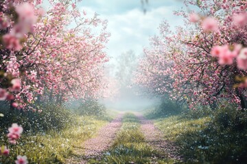 13. Fantasy Spring Landscape with Cherry Blossom  