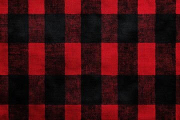 Seamless Red and Black Lumberjack Plaid Pattern