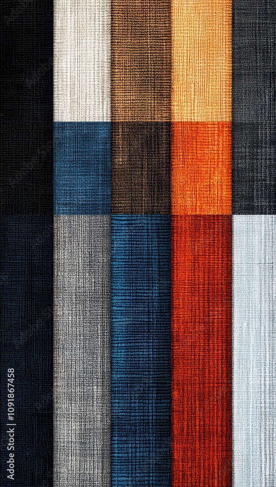 Poster abstract geometric pattern of carpet flooring showcasing a harmonious blend of bold colors and textu