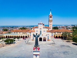 Juazeiro do Norte, Ceará. Aerial view of the Sanctuary of São Francisco de Chagas and the city in...