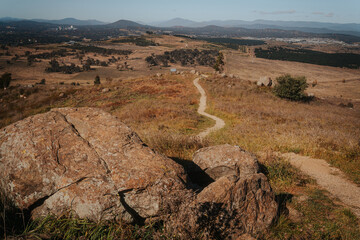 Hiking trail and brown grass