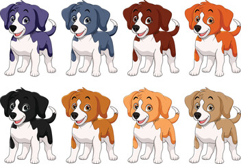 Obraz premium Cute Cartoon Puppies, Cartoon puppies, Cute dogs, Puppy illustration, Dog drawing, Cartoon animals, Happy puppies, Colorful dogs, Puppy vector, Cute puppy art, Dog clipart