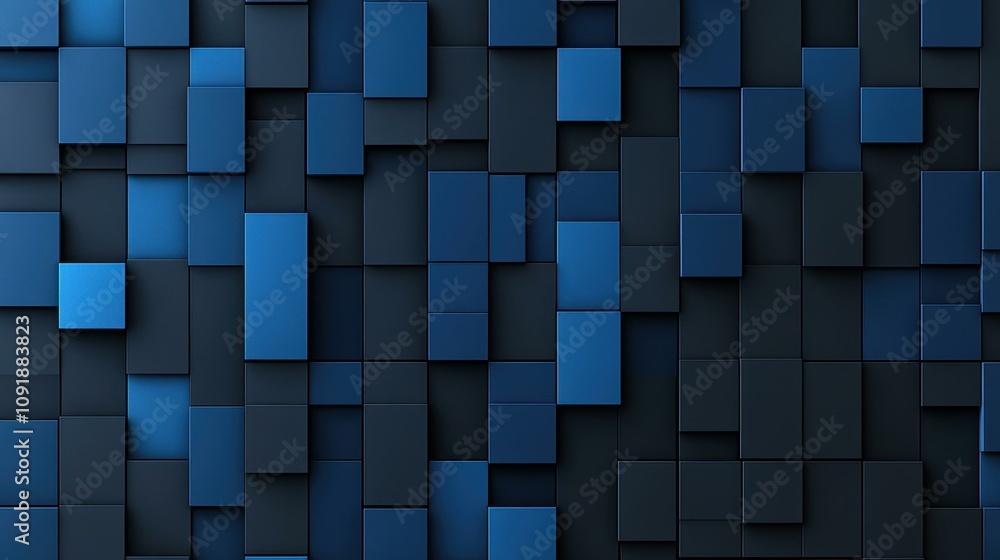 Poster experience sleek modernity with this 3d geometric wall design featuring illuminated squares and cube