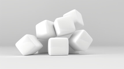 Stunning 3D art of planes and cubes levitating, with vibrant light scattering beautifully across their surfaces.