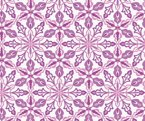 Fototapeta premium Purple Hues Mandalic Pattern with soft Grey Background