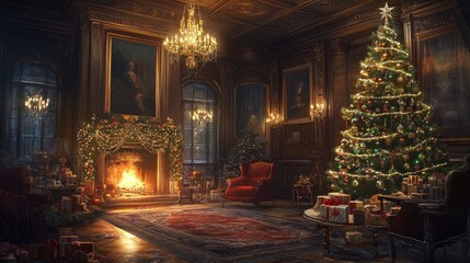 New Year's gift party, Drawing room background
