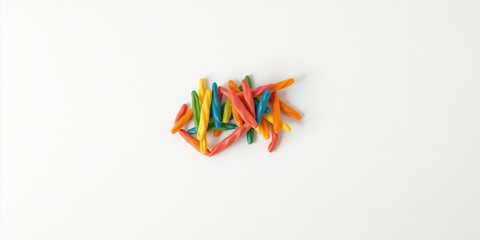 Naklejka premium A colorful piece of plasticine resting on a clean white background, creating, malleable, plasticine sculpture