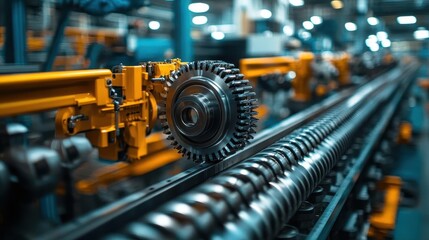 Fototapeta premium Close-up of automotive parts on a factory production line